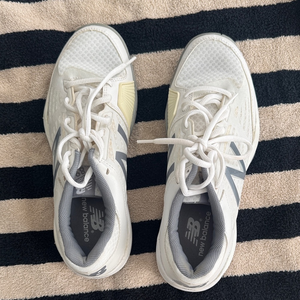New Balance White and Gray Athletic Shoes